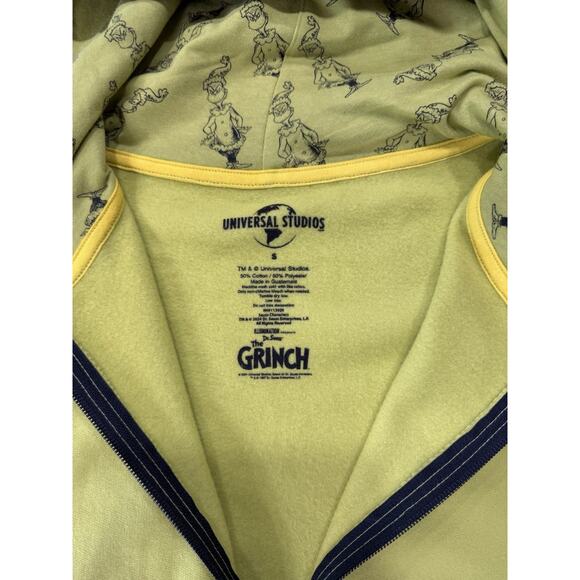 Dr. Seuss The Grinch Unisex “Always Naughty” Full Zip Hoodie Green Labeled Small - Picture 5 of 5